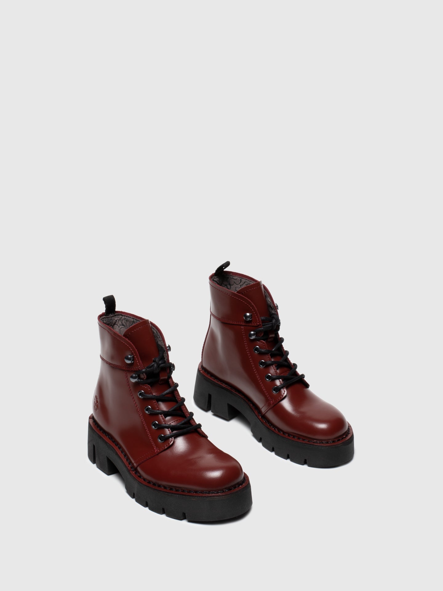 Fly London Botins com Atacadores em Vermelho